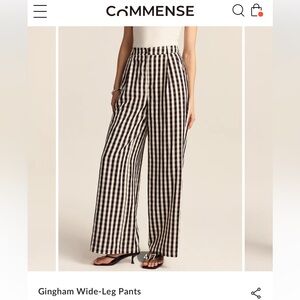 IN SEARCH OF Commense Gingham Wide-Leg Pants